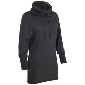 Icebreaker Women’s Merino Wool Charcoal Funnel Neck Tunic Sweater